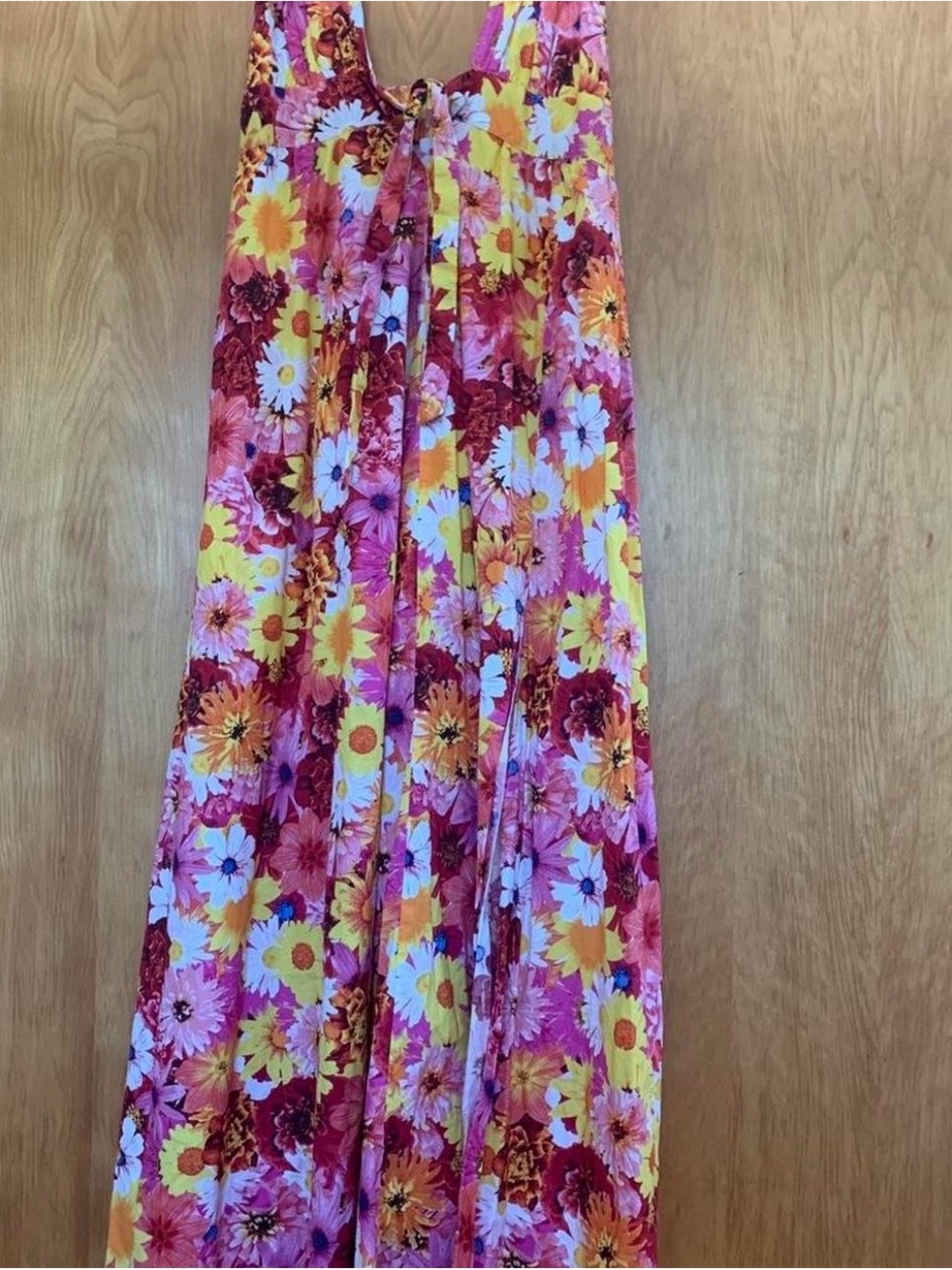 Buddy Love Floral Maxi Dress Large Backless Cutout Tie Front Sundress